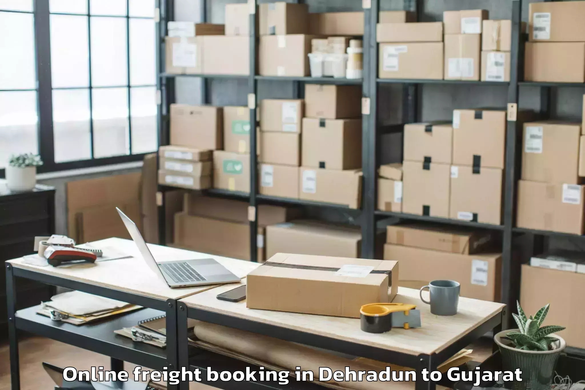 Easy Dehradun to Paliyad Online Freight Booking Booking